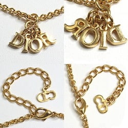 Christian Dior CD Necklace Pendant Signature Charm Gold Metal