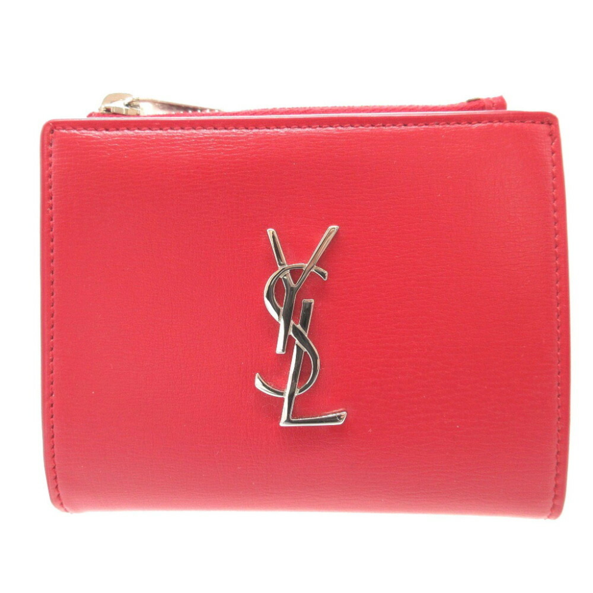 Yves Saint Laurent Saint Laurent Paris 538683 Leather Red Bifold Wallet 0013SAINT LAURAENT PARIS