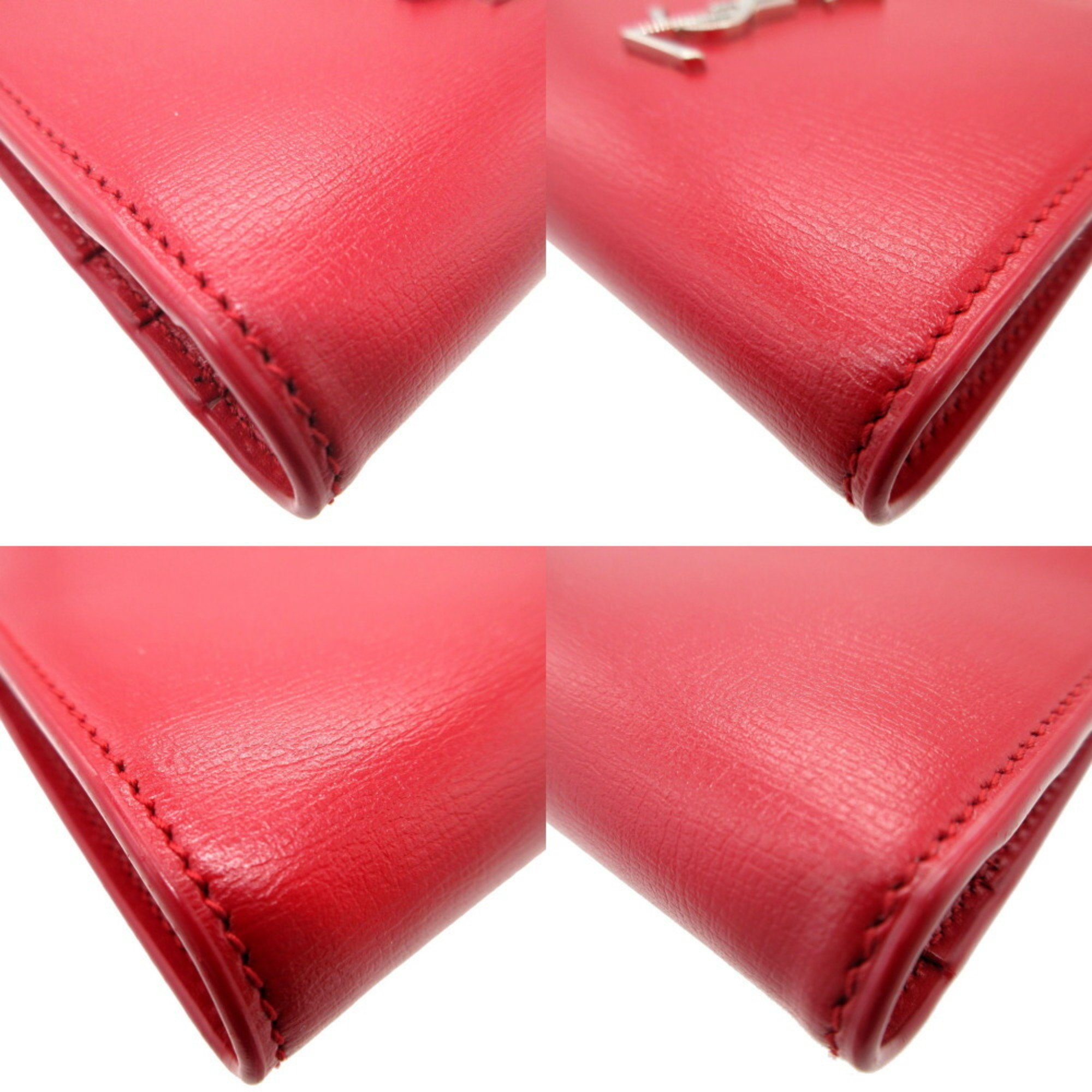 Yves Saint Laurent Saint Laurent Paris 538683 Leather Red Bifold Wallet 0013SAINT LAURAENT PARIS