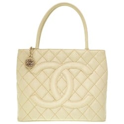 Chanel Reprint Tote Caviar Skin Ivory Gray Bag