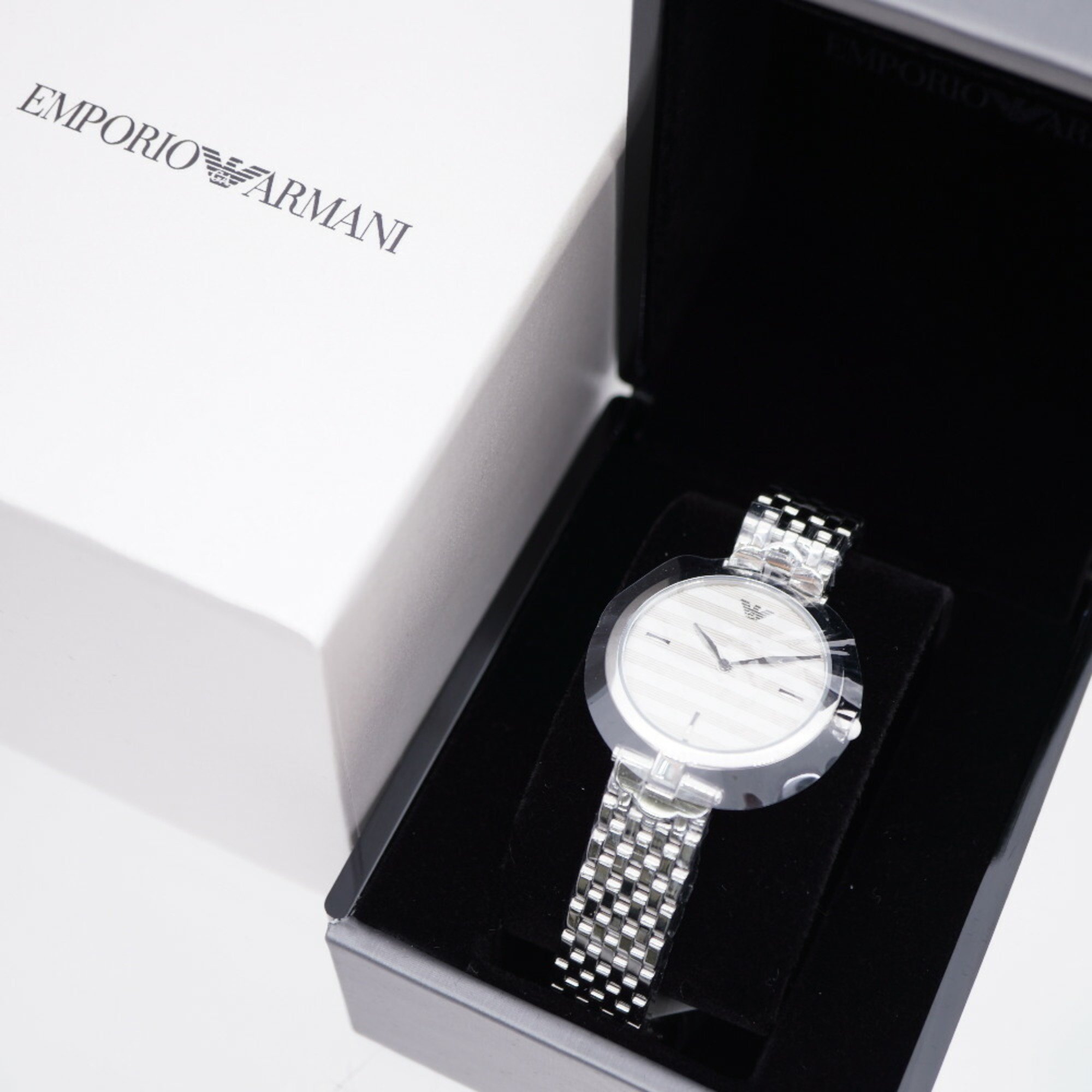 Emporio Armani Quartz AR-11195 Watch Stainless Steel Border Ladies