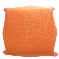 Hermes Vidopoche T stamp (made in 2015) Leather Etoupe Orange Tray HERMES