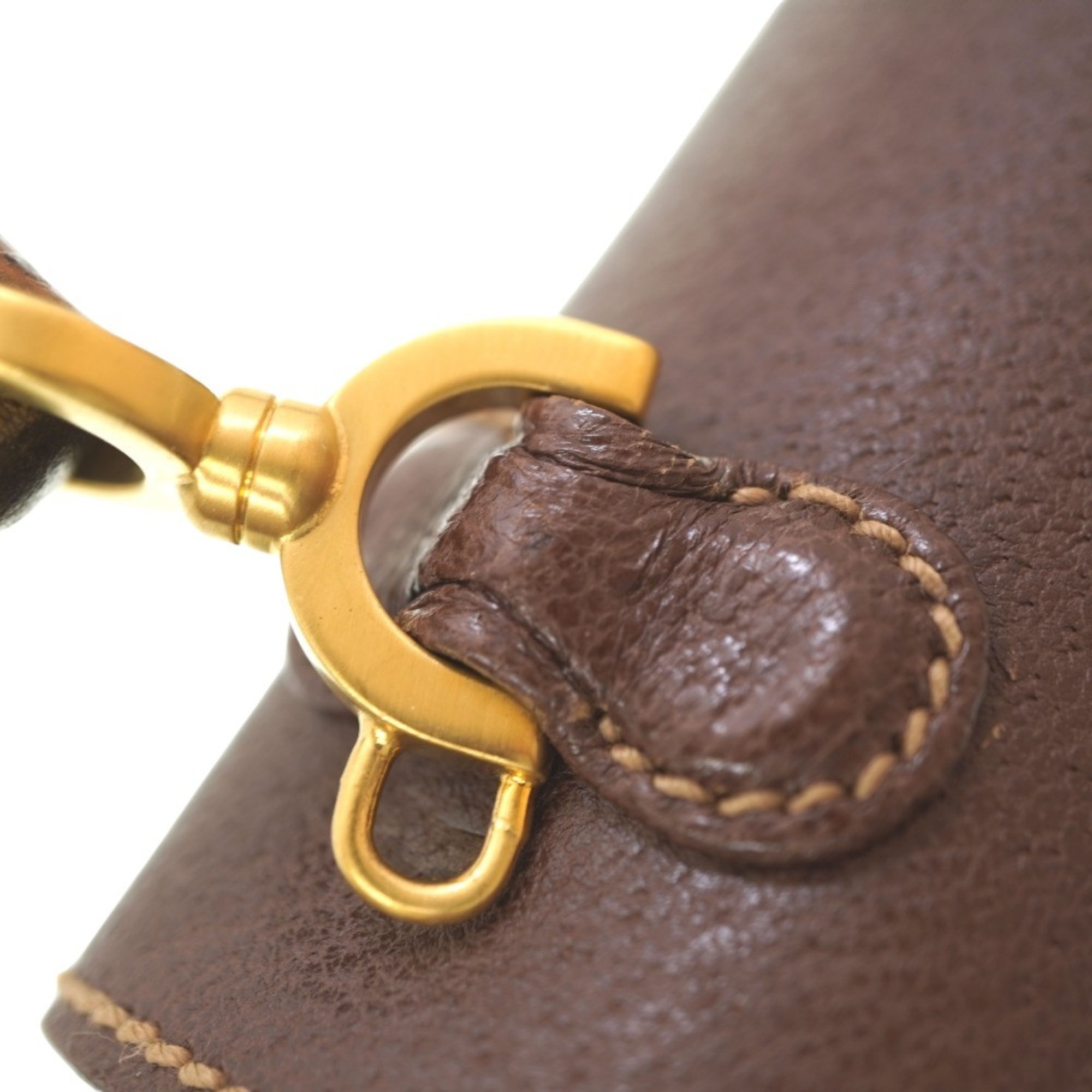 Gucci Bamboo Shoulder Handbag Leather Brown
