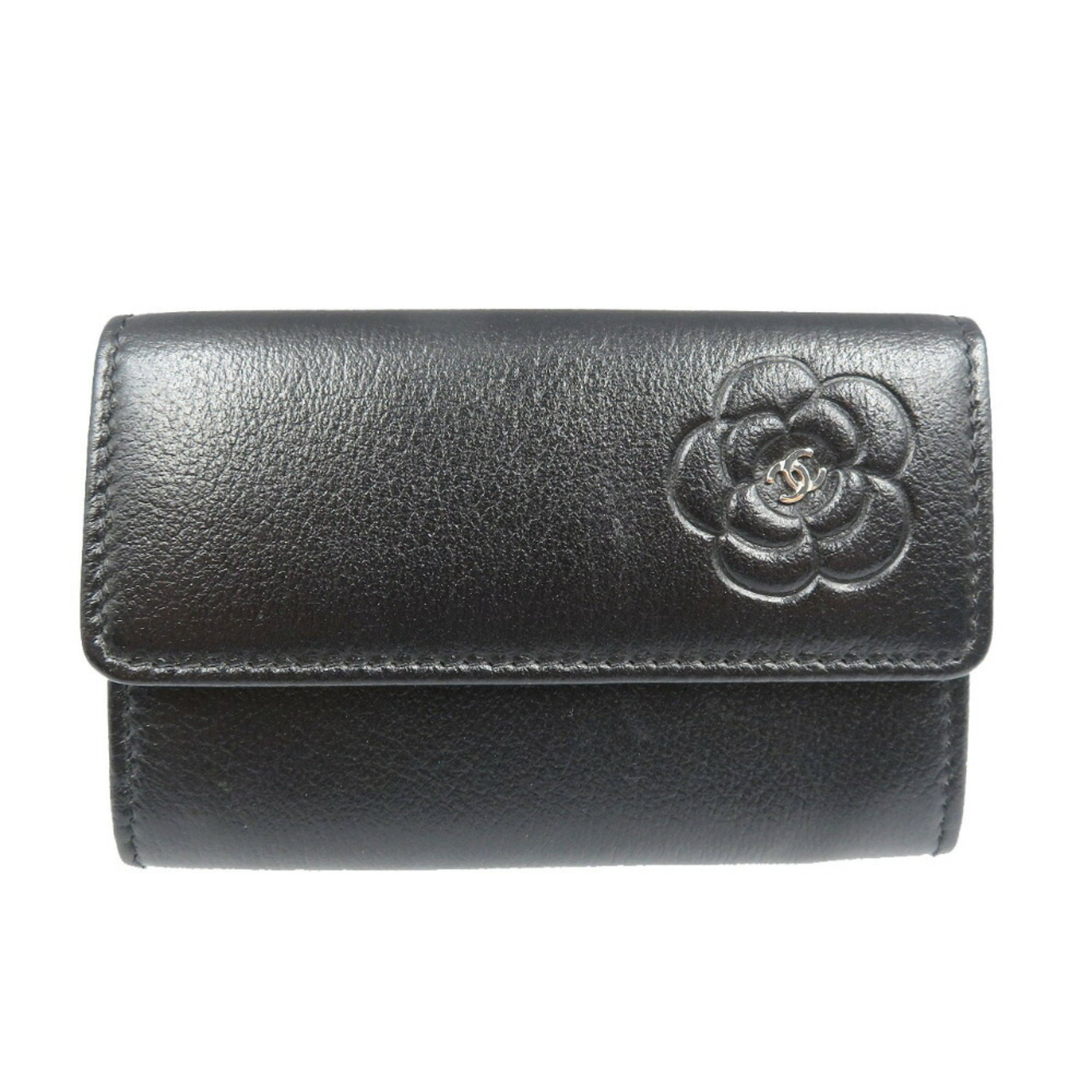 CHANEL Camellia Cocomark No. 15 Leather Black Card Case eLADY Globazone