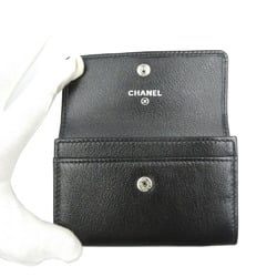 CHANEL Camellia Cocomark No. 15 Leather Black Card Case