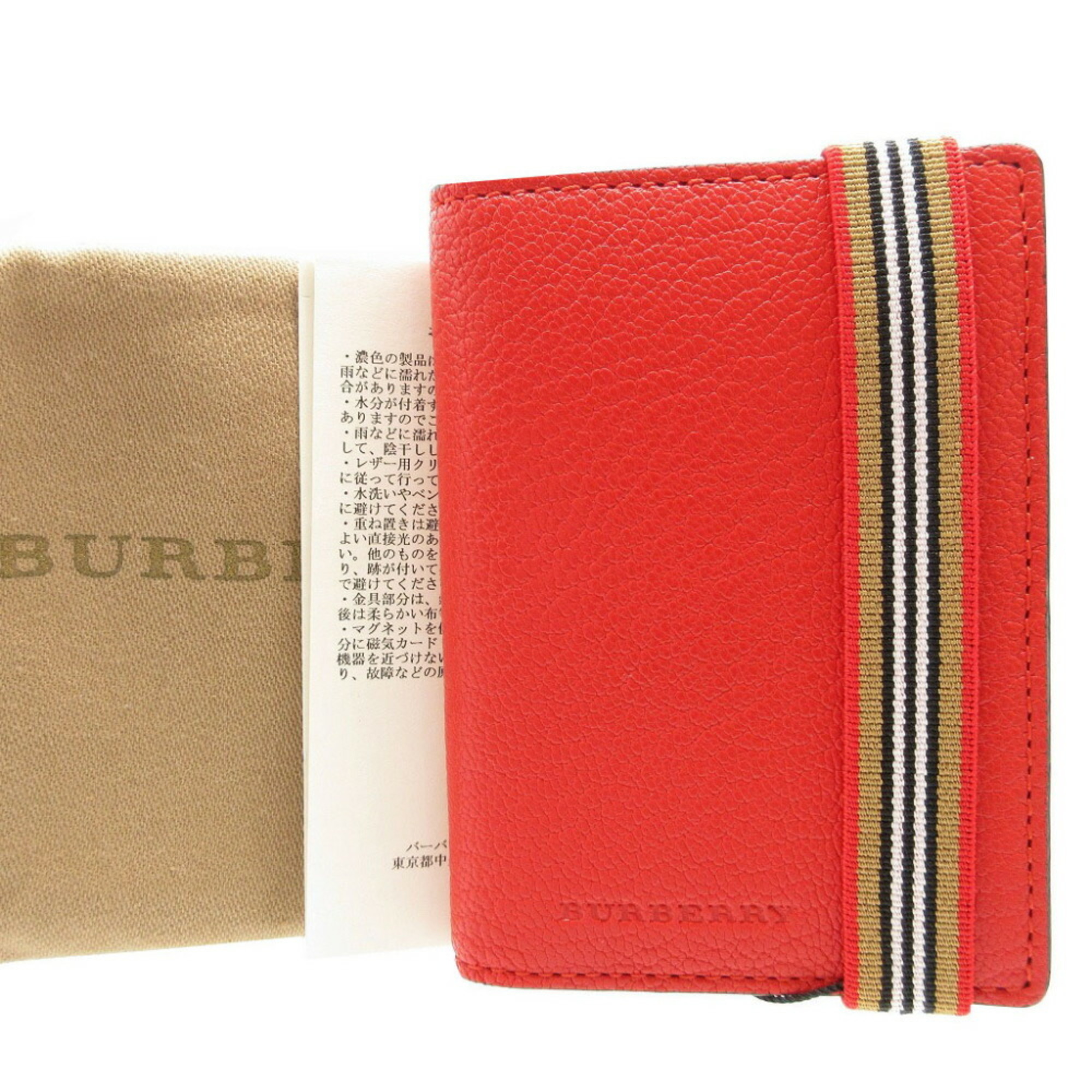 Burberry 4074895 Leather Red Card Case Business Holder BURBERRY