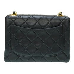 CHANEL Matelasse Square Shoulder Bag Lambskin Black