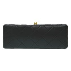 CHANEL Matelasse Square Shoulder Bag Lambskin Black