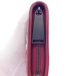 BOTTEGA VENETA Round Zipper Maxi Intrecciato Long Wallet Red Men's
