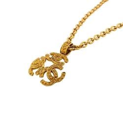 CHANEL triple here mark necklace gold ladies