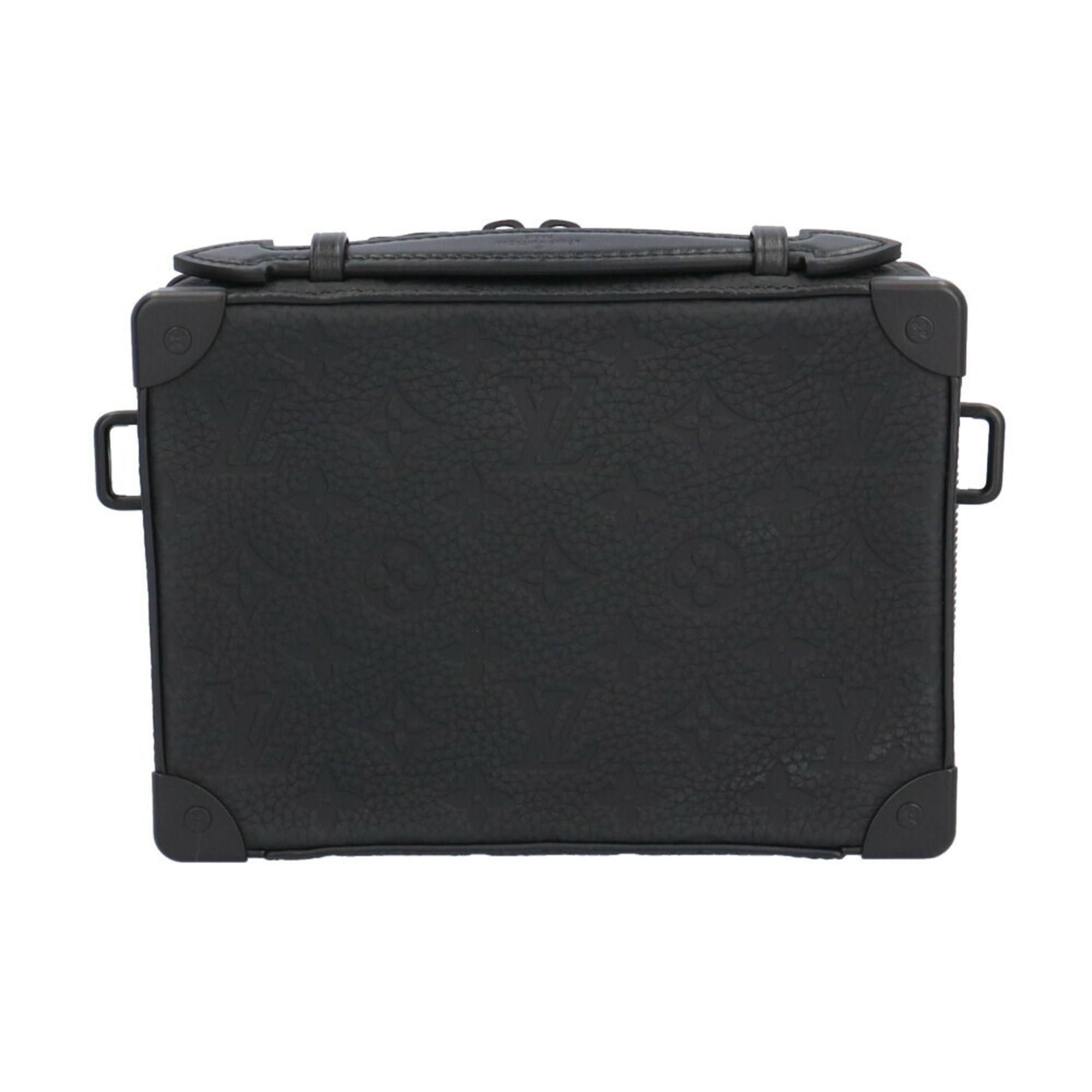 Louis Vuitton Handle Soft Trunk Shoulder Bag Leather M59163 Black Men's LOUIS VUITTON