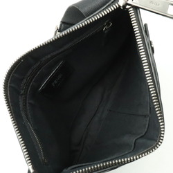 FENDI FF embossed shoulder bag leather black 7V37