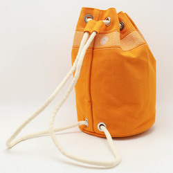 HERMES Sac Marine Receif MM Shoulder Bag Canvas Orange Beige