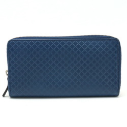 GUCCI Gucci Diamante Round Long Wallet Leather Blue 307990