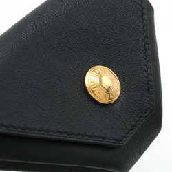 HERMES Le Van Quatre Coin Case Purse Leather Black □C Stamped