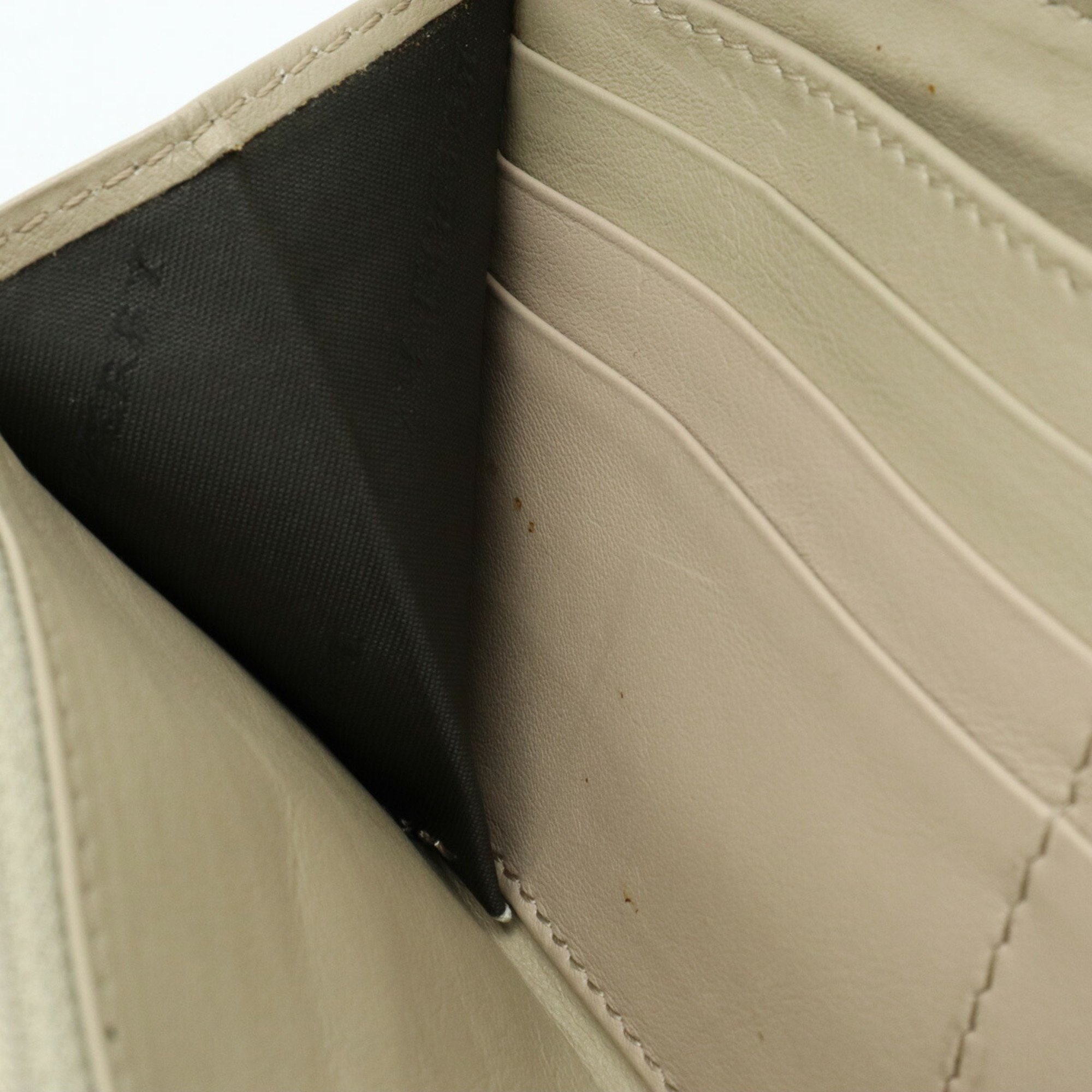 BURBERRY Heart Studs Plaid Round Long Wallet PVC Leather Beige Multicolor