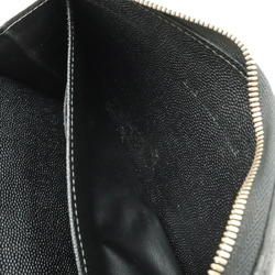Cartier Santos de Round Long Wallet Embossed Leather Black L3000942