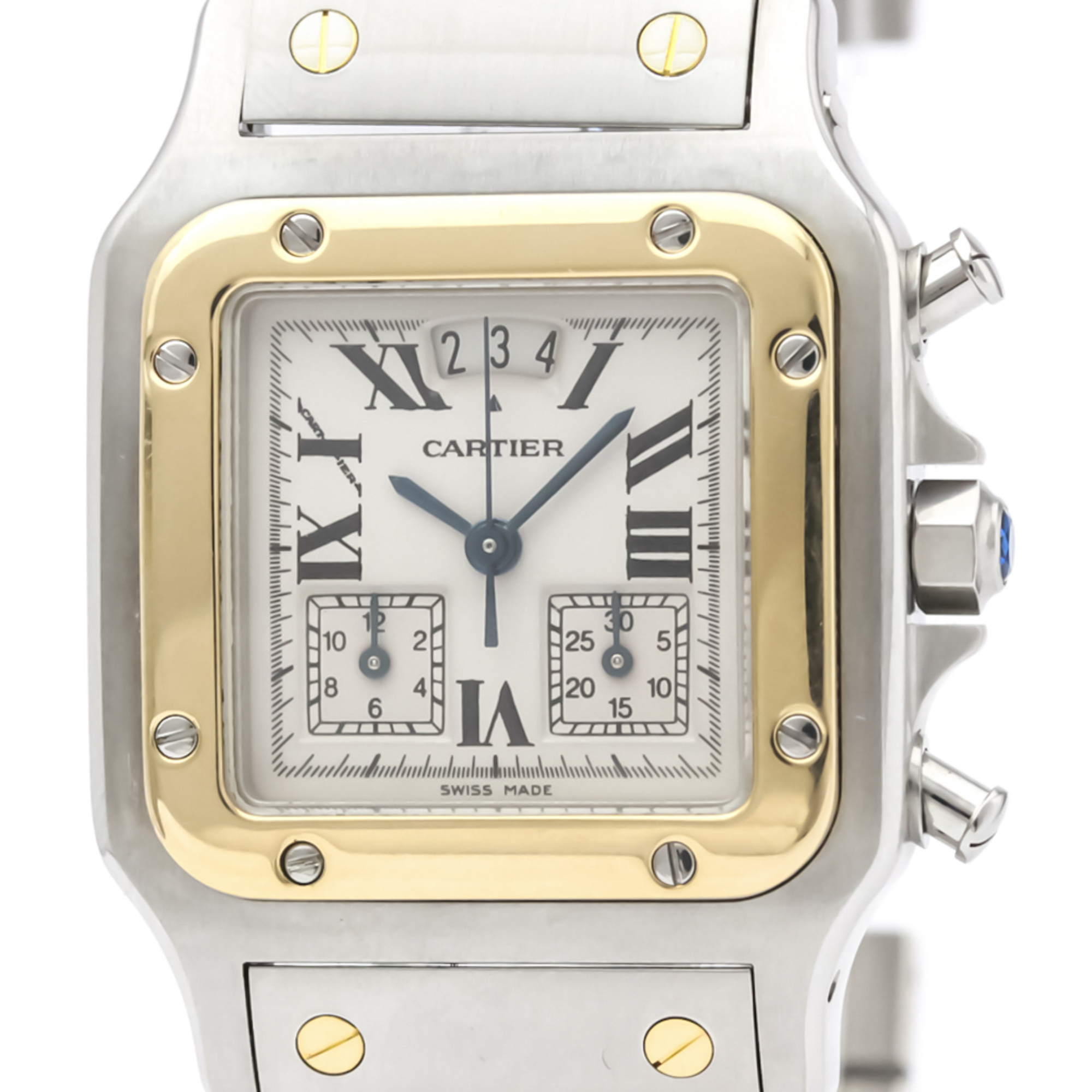 Cartier Santos De Cartier Quartz Stainless Steel,Yellow Gold (18K) Men's Dress Watch W20042C4