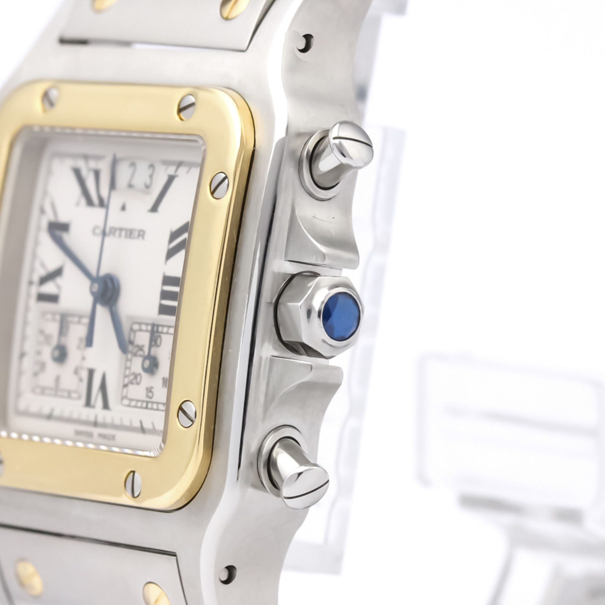 Cartier Santos De Cartier Quartz Stainless Steel,Yellow Gold (18K) Men's Dress Watch W20042C4