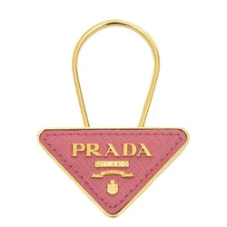 Prada Triangle Logo Key Hook Saffiano Leather/Metal Pink/Gold 1PP301