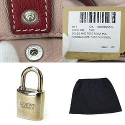 LOEWE Handbag Shoulder 318.21.C86 Anagram Leather Pink Beige Bordeaux Chic Ladies shoulder bag leather bordeaux