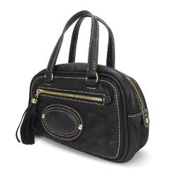 LOEWE handbag anagram leather black tassel ladies hand bag