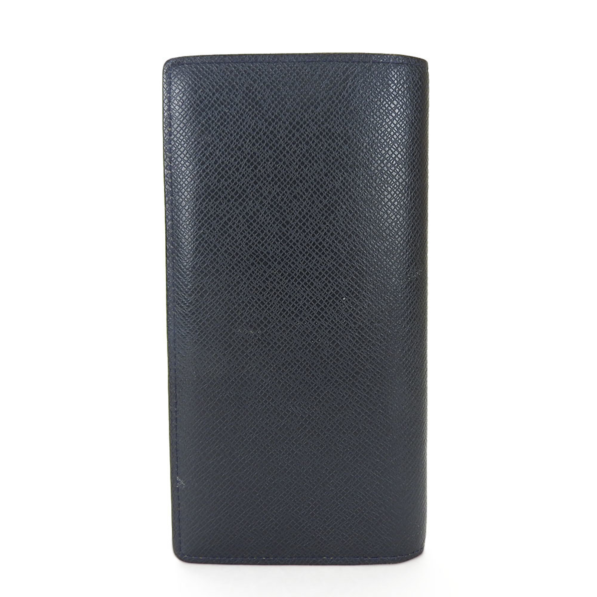 LOUIS VUITTON Bifold Long Wallet Portefeuil Brazza Taiga Dark Navy LV Men's Accessories wallet