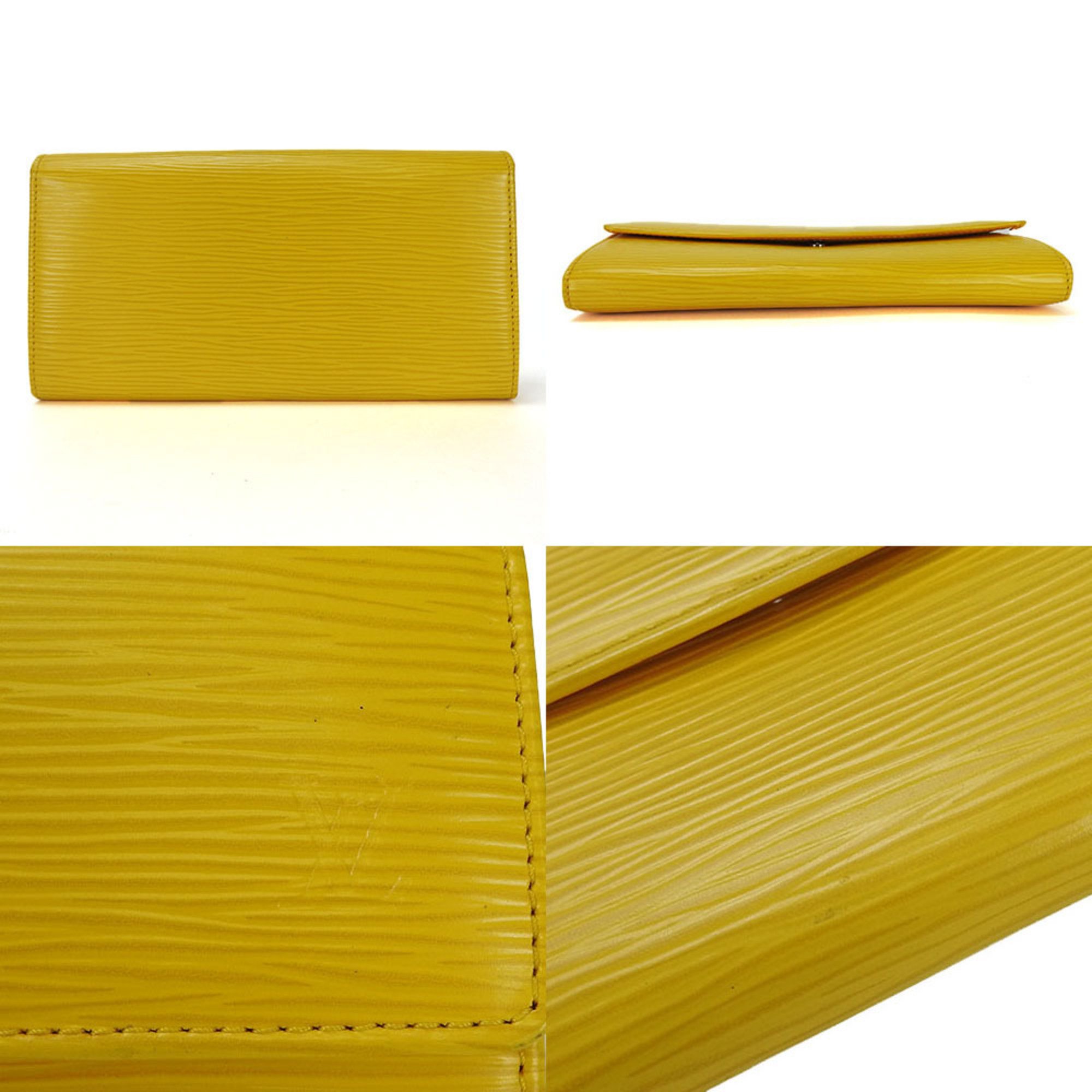 LOUIS VUITTON Bifold Long Wallet Portefeuille Sara M60319 Epi Citron Women's Accessories Leather