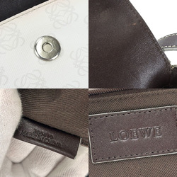 LOEWE One Shoulder Bag Anagram 304.80.004 PVC Leather White Dark Brown Ladies shoulder bag leather white brown