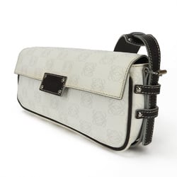 LOEWE One Shoulder Bag Anagram 304.80.004 PVC Leather White Dark Brown Ladies shoulder bag leather white brown