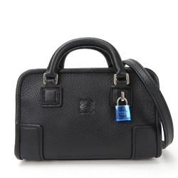 LOEWE Micro Amazona Handbag Shoulder Nano Anagram Black Leather Chic Ladies Hand Bag
