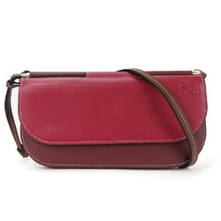 LOEWE Shoulder Bag Wallet Long Gate Anagram Leather Bordeaux Red Pochette Accessories Ladies shoulder bag wallet