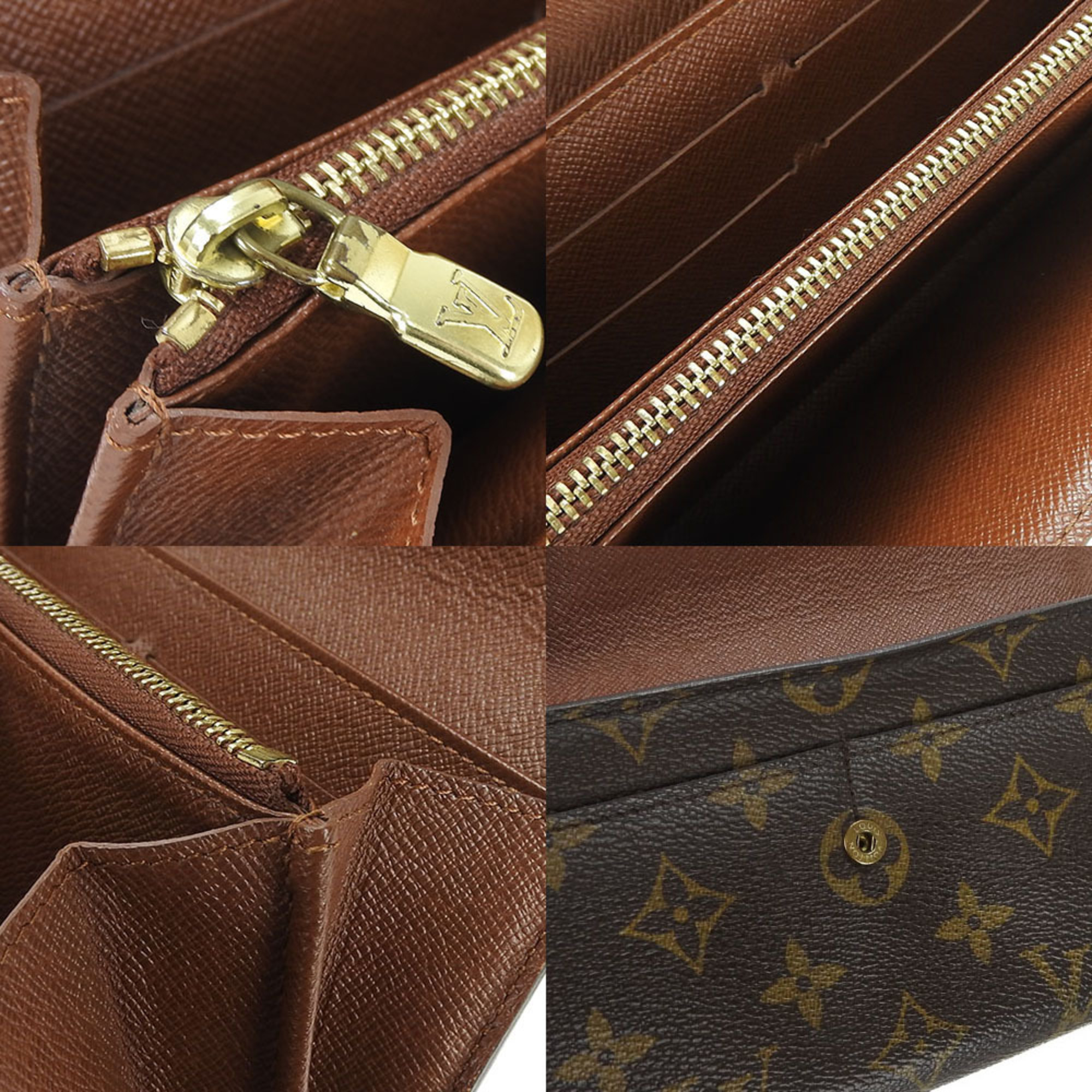 Louis Vuitton Bifold Long Wallet Pochette Portomone Credit Monogram M61726 Women's Men's Unisex LOUIS VUITTON PVC