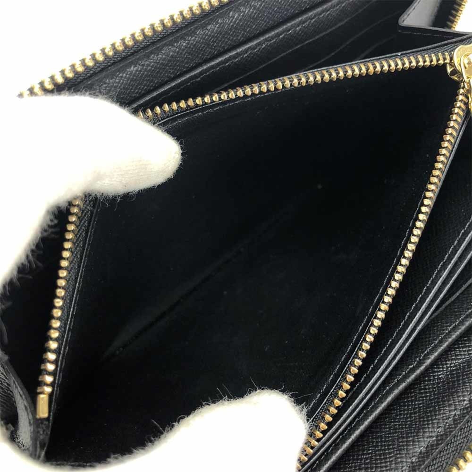 Louis Vuitton Long Wallet Lovelock Zippy Epi Noir Round Black LOUIS VUITTON M63991 Women's LV Leather Zip Around Gold