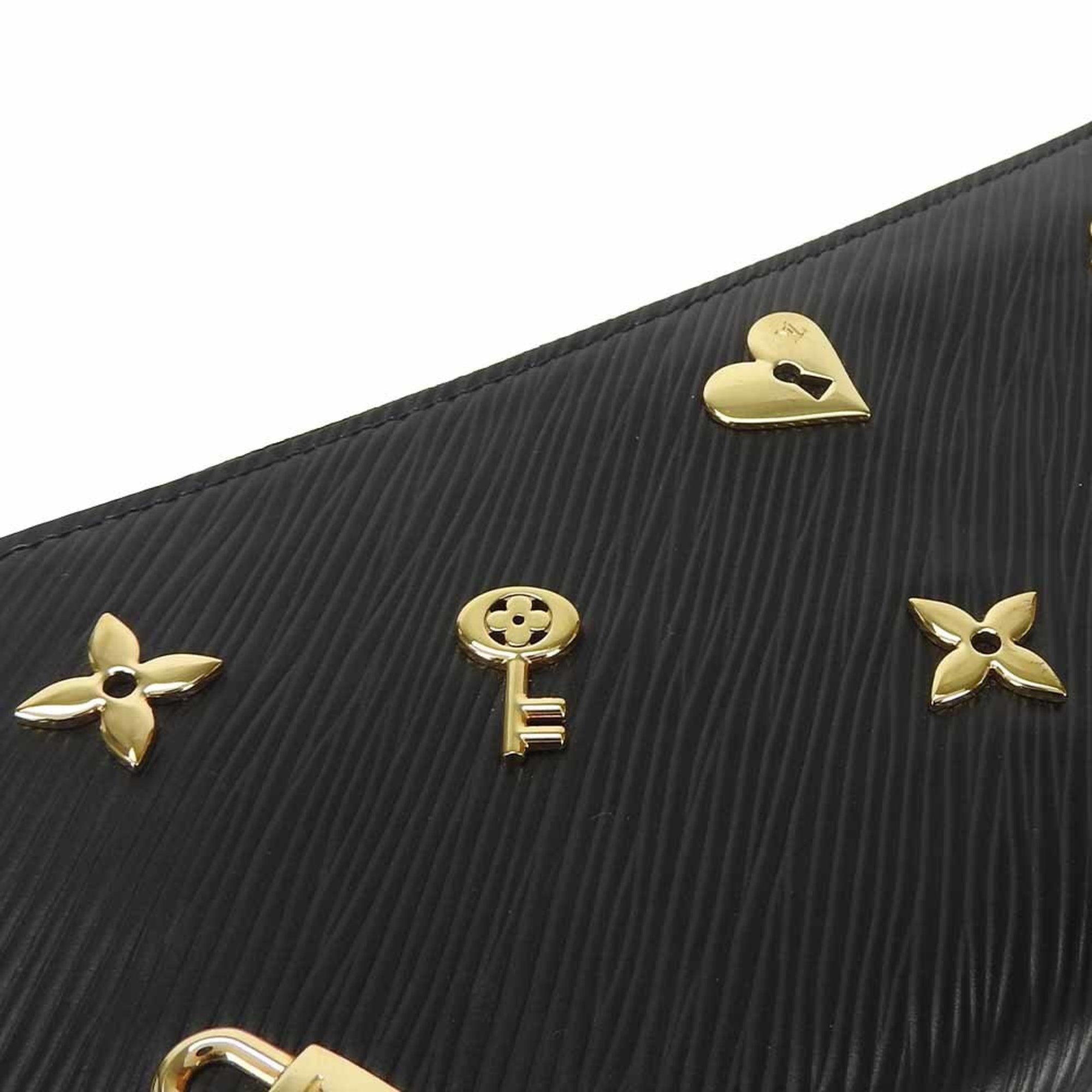 Louis Vuitton Long Wallet Lovelock Zippy Epi Noir Round Black LOUIS VUITTON M63991 Women's LV Leather Zip Around Gold