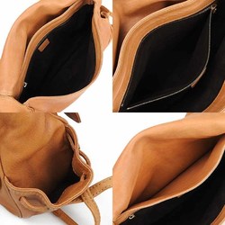 Celine CELINE shoulder bag camel side pocket leather ladies