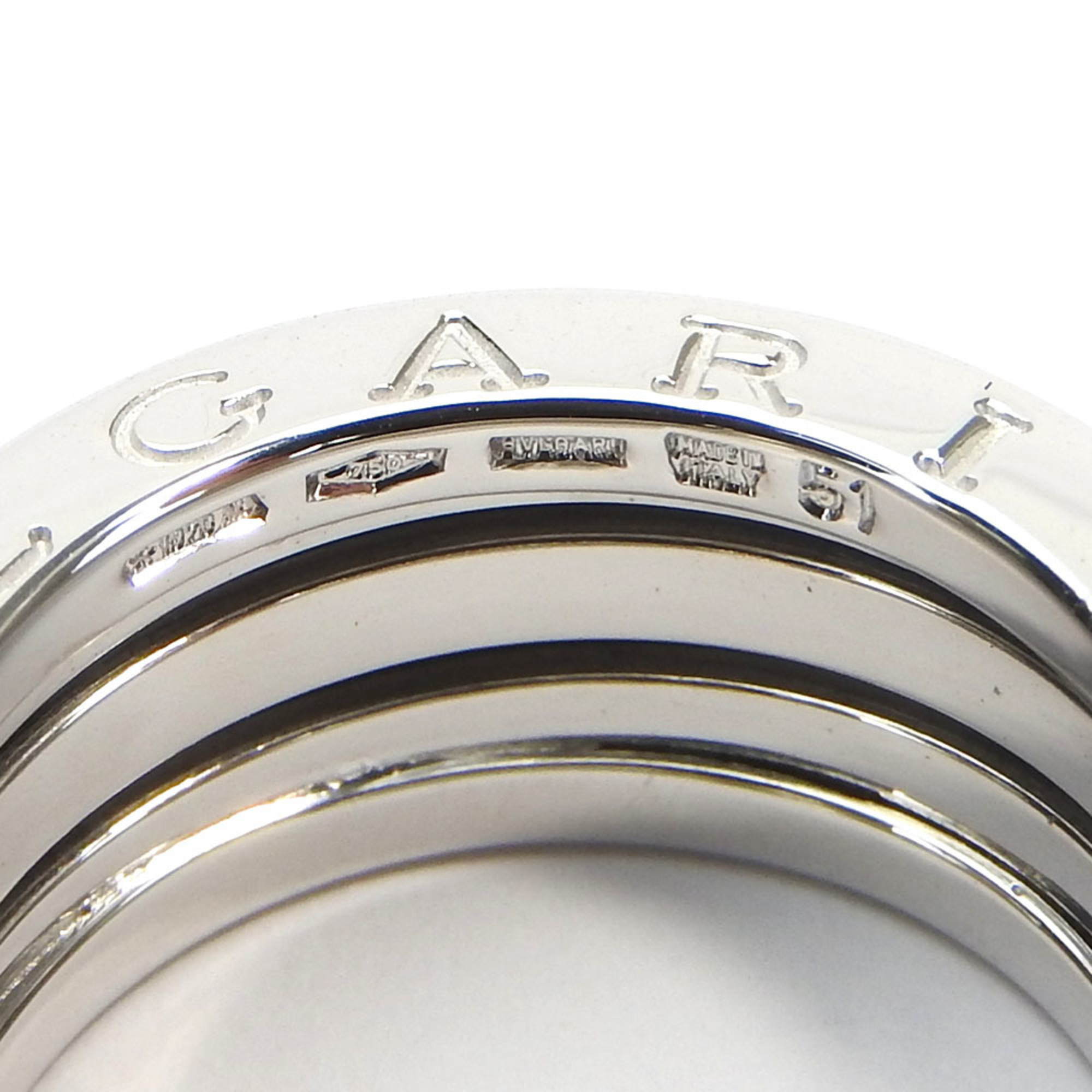 Bvlgari B-zero1 B Zero One Ring 51 2 Bands 750WG K18 Approx. 9.9g White Gold Accessories Women's BVLGARI ring