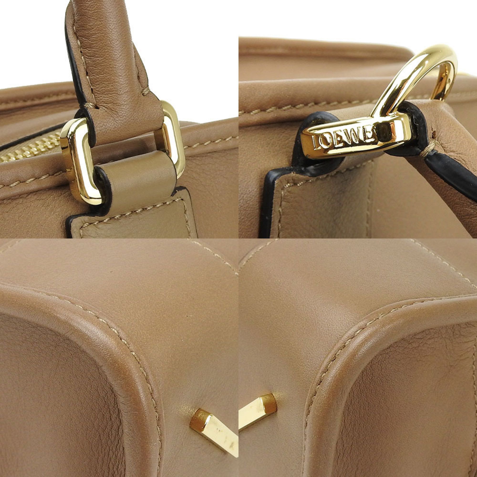 LOEWE hand bag shoulder Amazona 28 352.30.N03 Anagram brown beige leather ladies