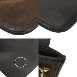 LOEWE shoulder bag pochette anagram suede leather brown chic ladies