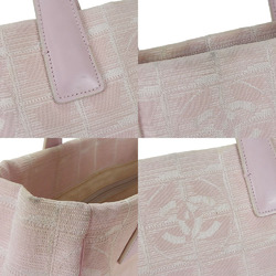 CHANEL Handbag New Line No. 8 Jacquard Nylon Leather Coco Mark Pink Ladies Mini Hand Bag
