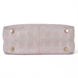 CHANEL Handbag New Line No. 8 Jacquard Nylon Leather Coco Mark Pink Ladies Mini Hand Bag