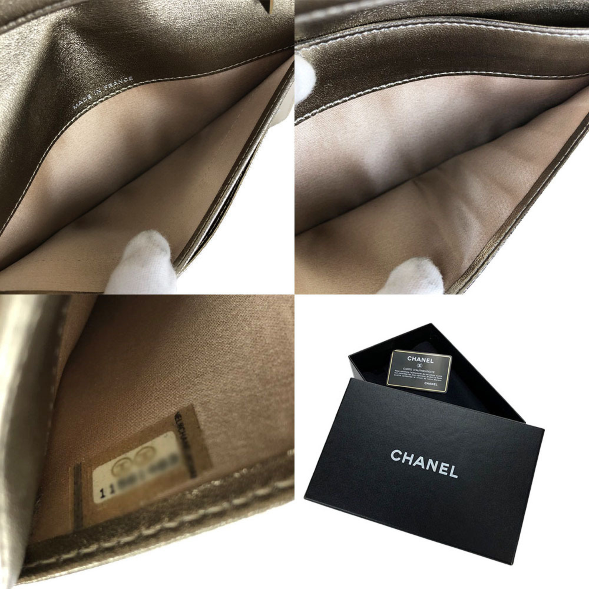 CHANEL Bifold Long Wallet New Line Jacquard Nylon Coating Coco Mark 1 Leather Women's long wallet coco leather gold second Hand used