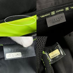 CHANEL Sports Line Shoulder Bag Yellow Mesh No. 9 Rubber Nylon Men's Women's Unisex shoulder bag black