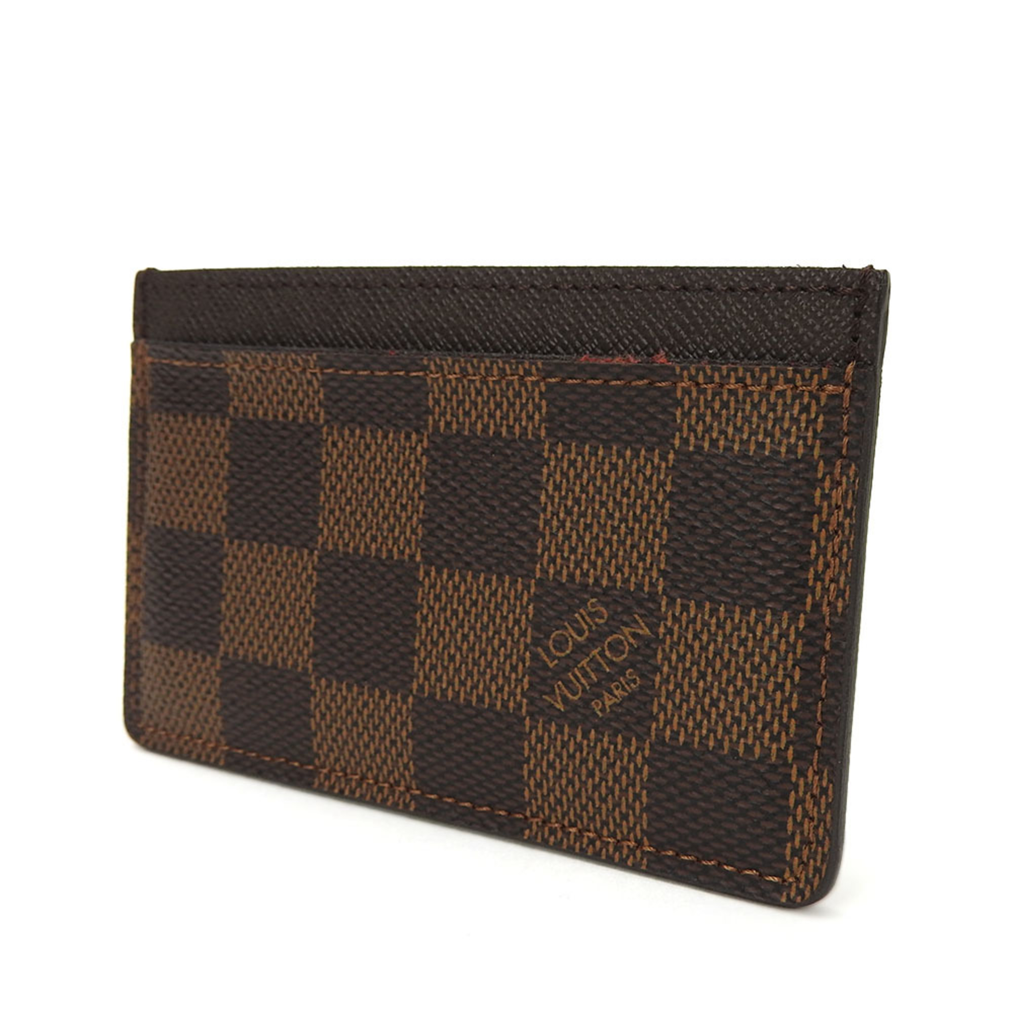 Louis Vuitton Card Case Pass Porte Carte Sample N61722 Damier Ebene Leather Accessories Ladies LV LOUIS VUITTON leather pvc