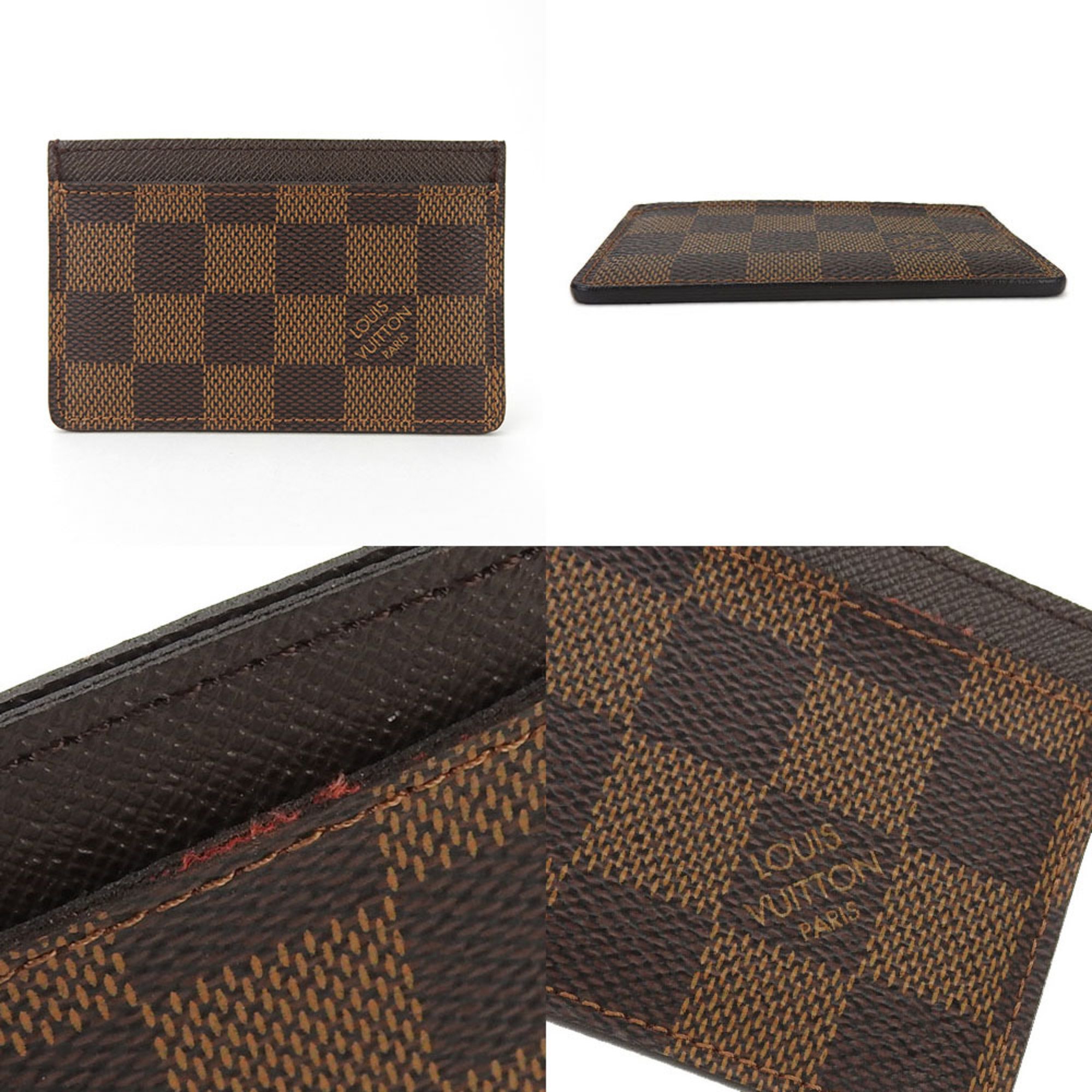 Louis Vuitton Card Case Pass Porte Carte Sample N61722 Damier Ebene Leather Accessories Ladies LV LOUIS VUITTON leather pvc