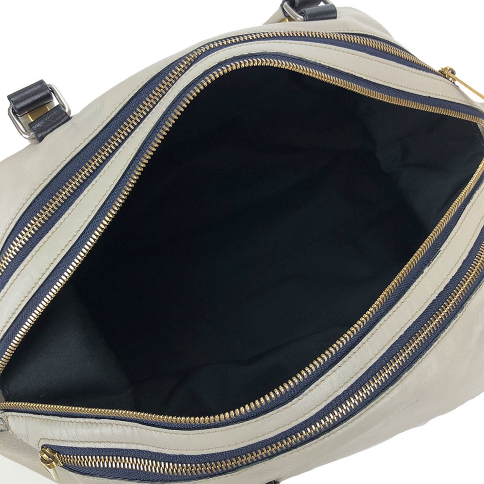 CELINE Hand Bag Marine Small Boston Leather Light Gray Ladies 166393FTS boston gray