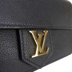 LOUIS VUITTON Long Wallet Portefeuille Lock Me Leather Black M60861 Women's LV Vuitton Initial Gold