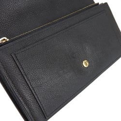 LOUIS VUITTON Long Wallet Portefeuille Lock Me Leather Black M60861 Women's LV Vuitton Initial Gold