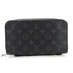 Louis Vuitton Round Long Wallet Zippy XL M61698 Monogram Eclipse Leather PVC Clutch Bag Case Men's LOUIS VUITTON LV