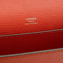 Hermes Octagon Shoulder Bag Chevre Rouge Cazac Silver Hardware A Stamp